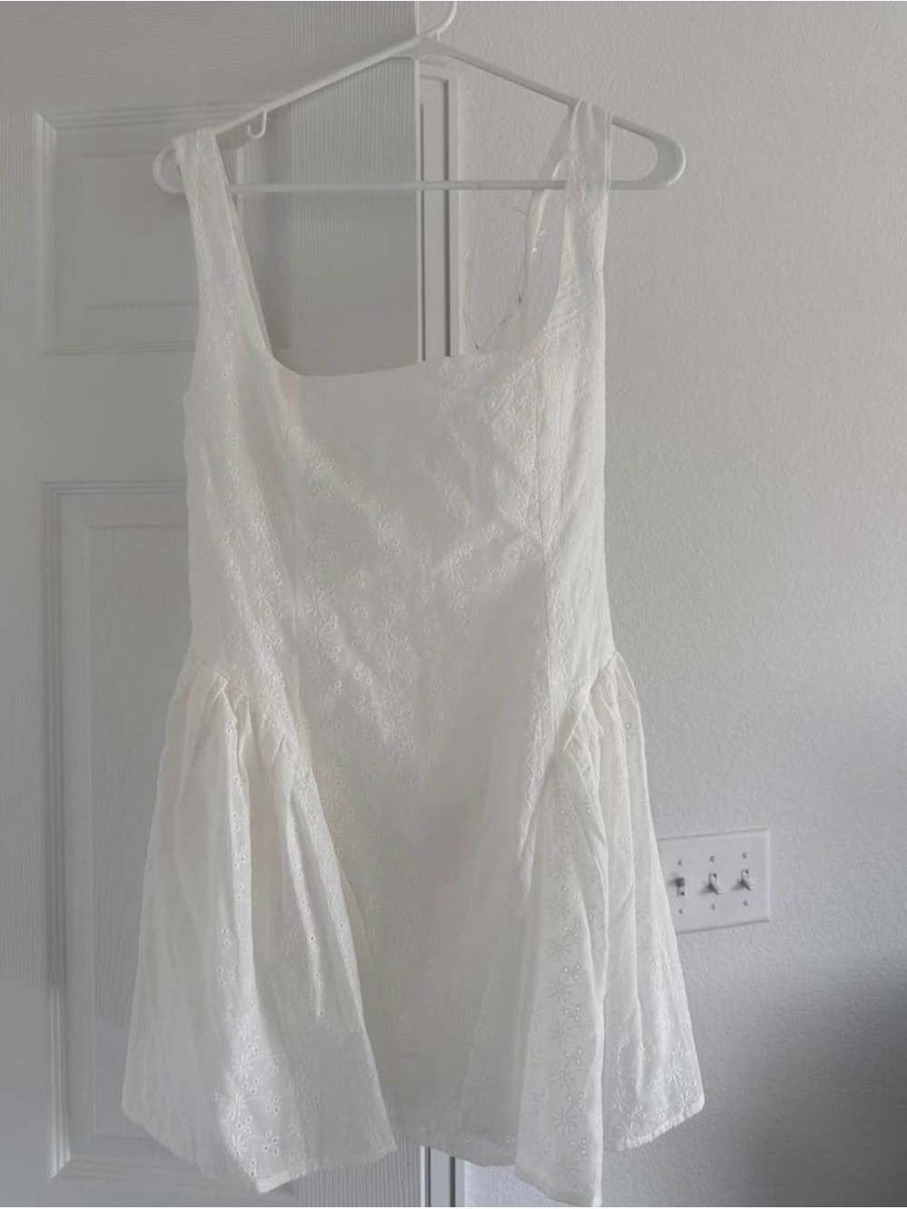 Peppermayo White Square-Neck Eyelet Mini - Picture 3 of 5